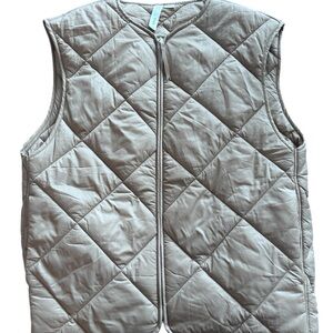 Mango Light Brown Quilted Vest